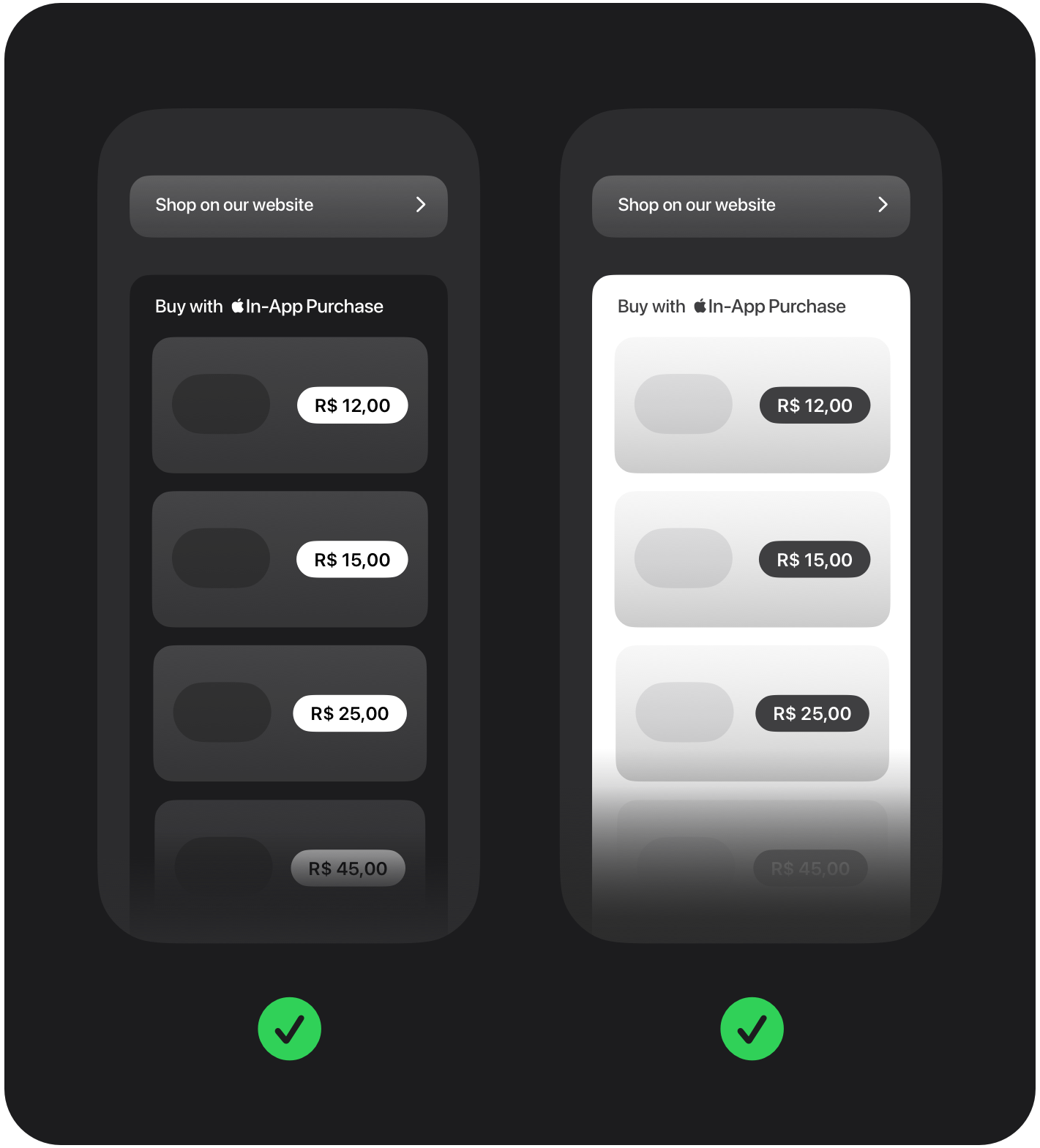 Payment flow with multiple Apple In-App Purchase items presented together