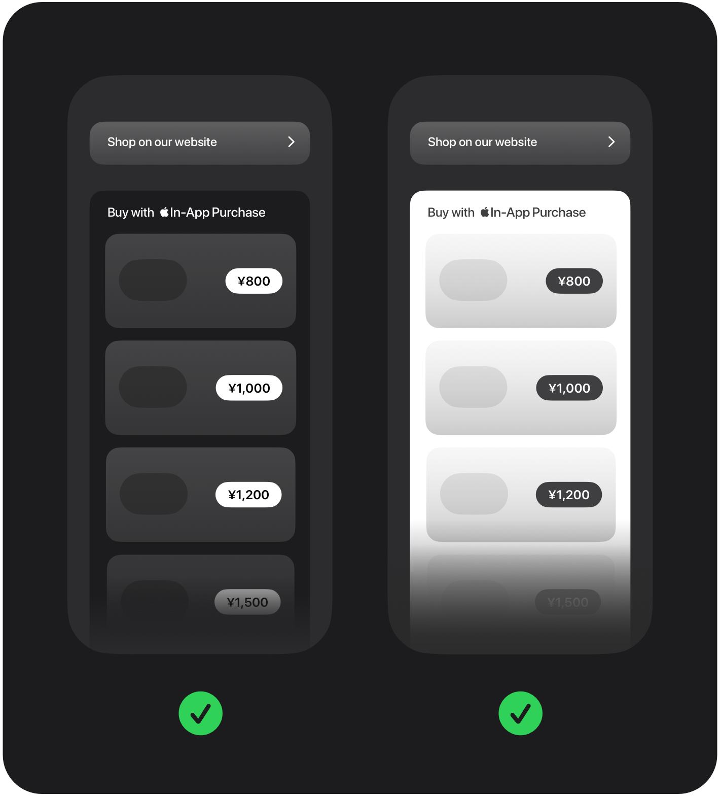 Payment flow with multiple Apple In-App Purchase items presented together